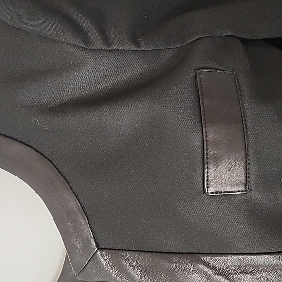 Black Blazer with Faux Leather Detail - Picture 2 of 5